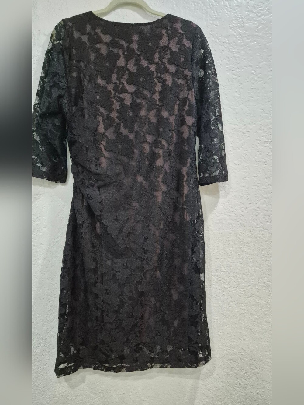 Coldwater Creek Black Lace Cowl Neck Dress Cocktail Evening Size 16 - Picture 5 of 9